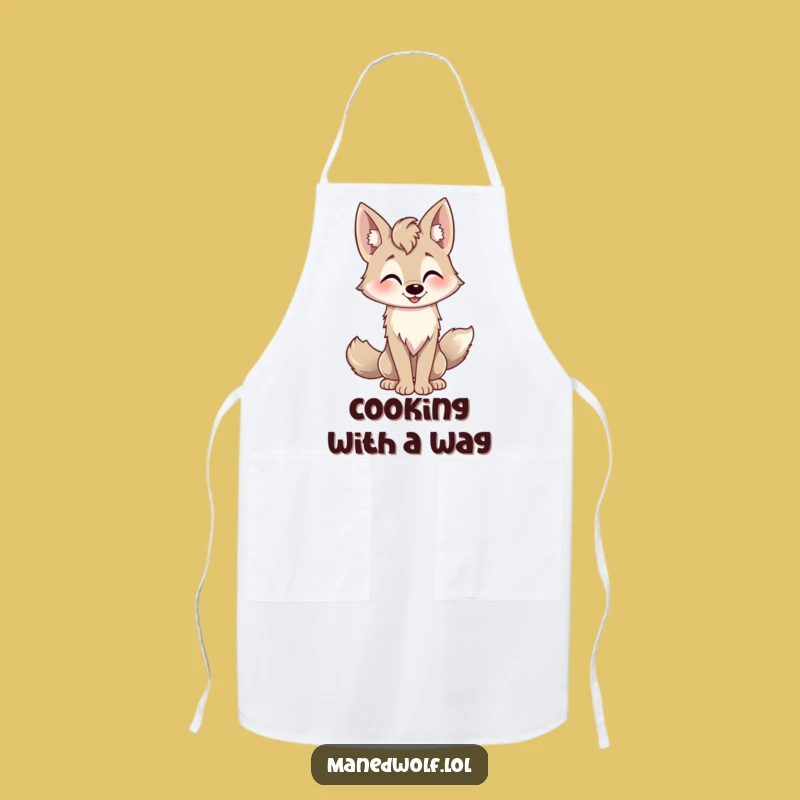 Funny Playful Maned Wolf Apron - Welcoming Kitchen Gift