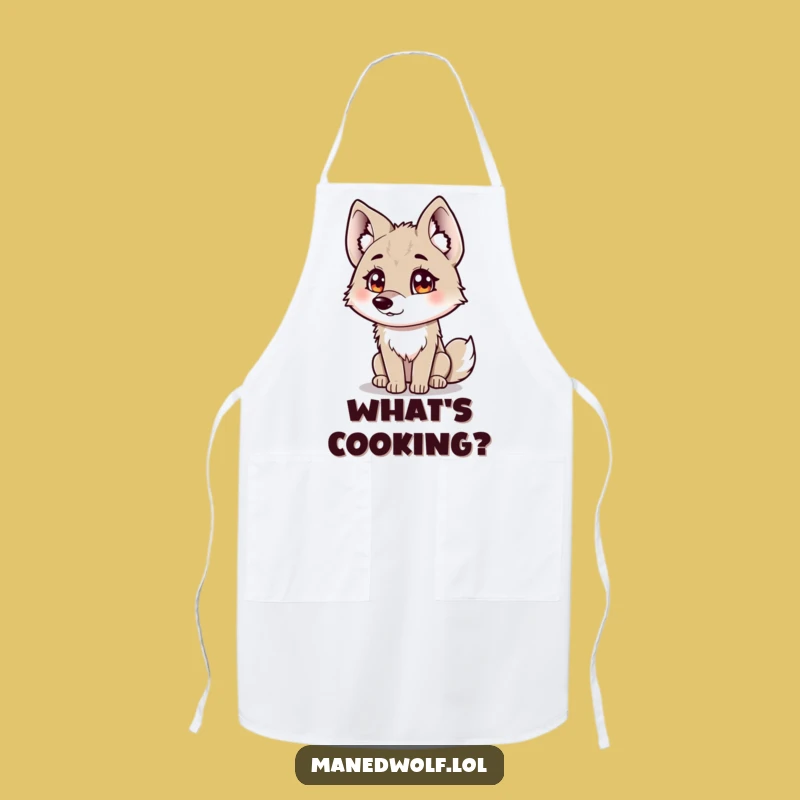 Funny Curious Maned Wolf Apron - Ponder While You Cook