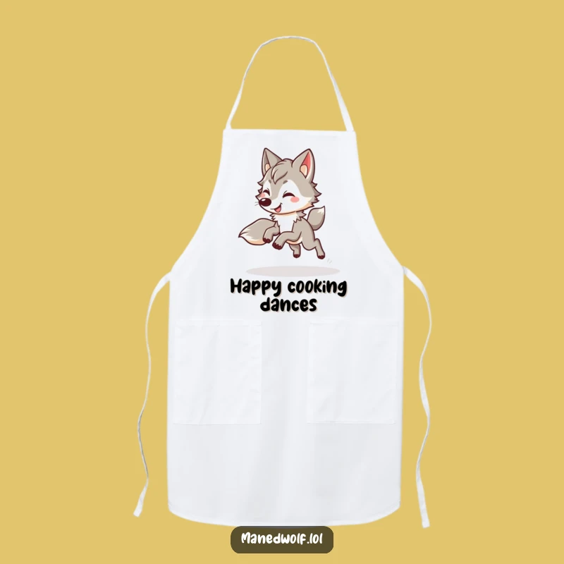 Funny Kawaii Maned Wolf Apron: Cook with Bouncy Trot Joyful Style