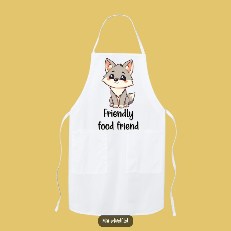 Funny Maned Wolf Apron: Greet Your Guests with this Kawaii Wolf Kitchenwear