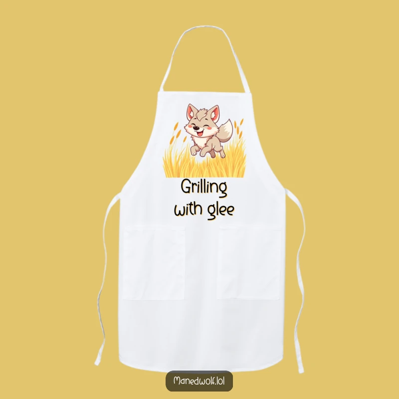 Funny Maned Wolf Grass Apron - Cook with Joyful Style
