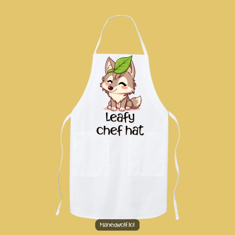 Funny Maned Wolf Leaf Hat Apron: Cook Up Some Giggles!