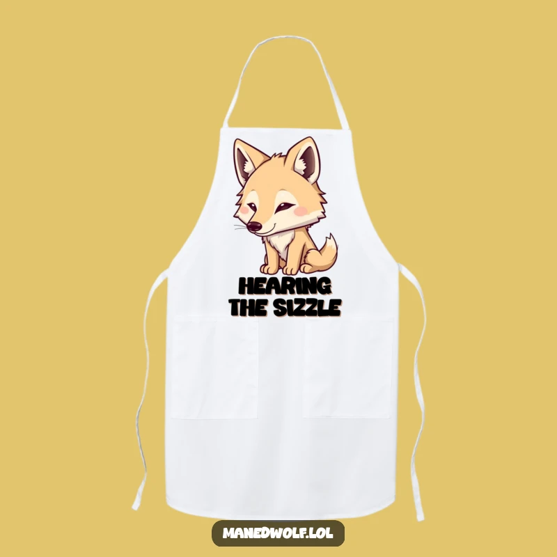 Funny Maned Wolf Listening Apron: Cook with Attentive Humor