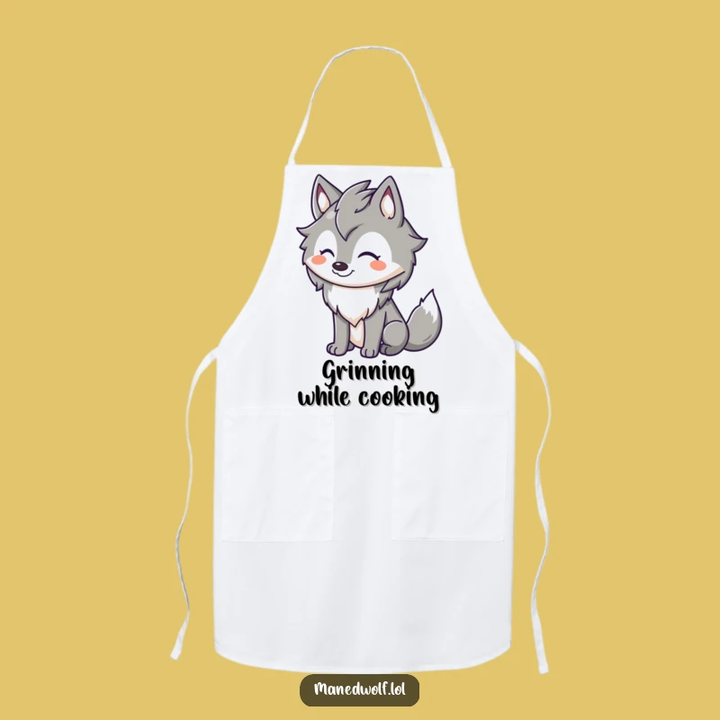 Happy Maned Wolf Grin Apron: Cook with Funny, Cheerful Flair
