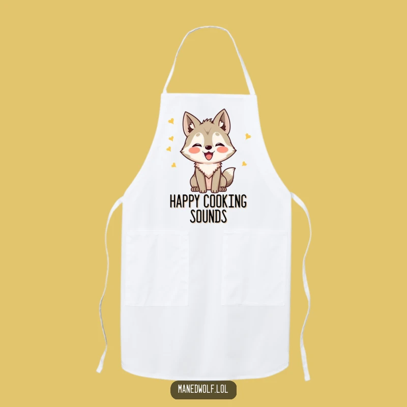 Funny Kawaii Maned Wolf Chirping Apron: Cheerful Cooking, Practical Funny Gift!