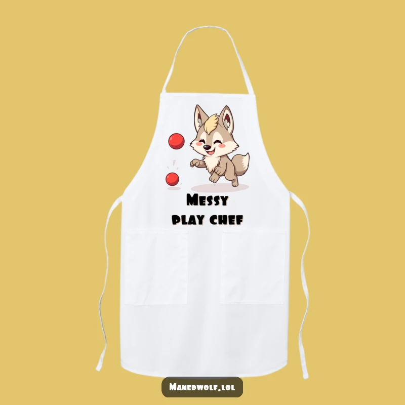 Game On Maned Wolf Ball Apron - Funny Chef's Playful Gift