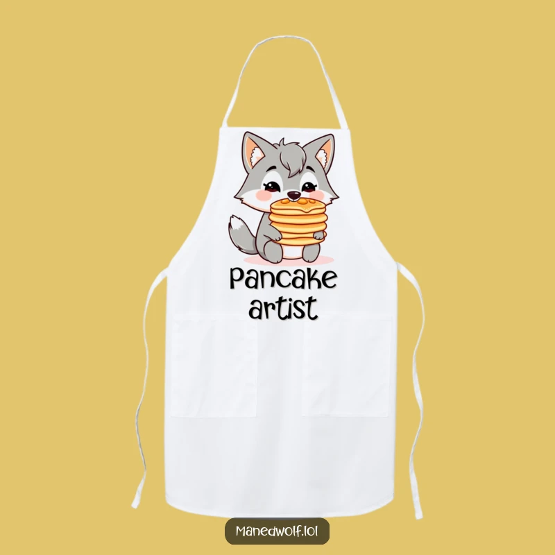 Funny Kawaii Maned Wolf Pancake Apron: Breakfast Balance Bib, Humorous Gift