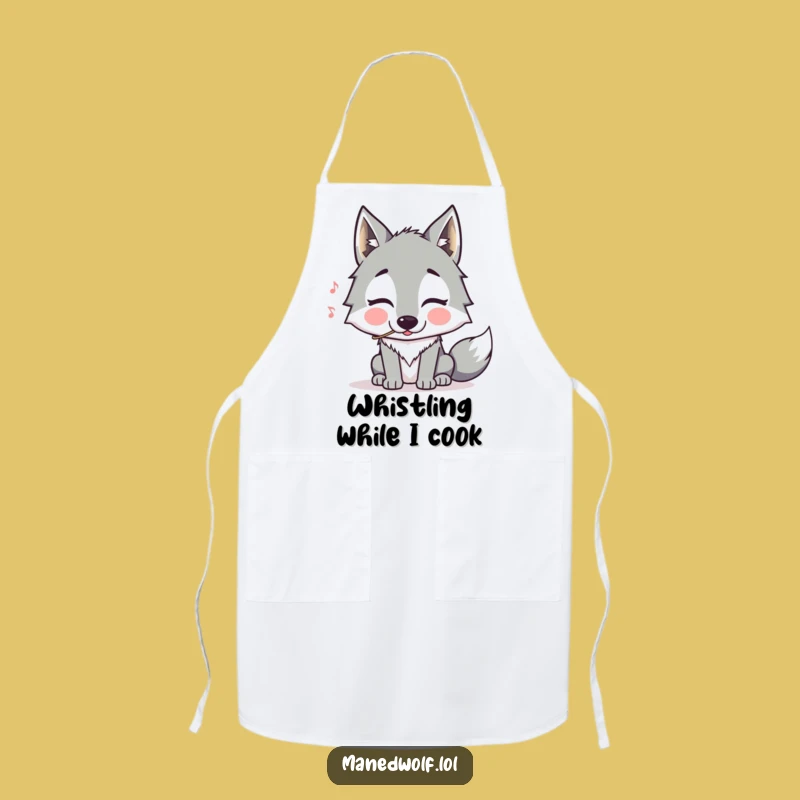 Funny Maned Wolf Whistling Apron: Cook Up Laughs in the Kitchen, Perfect Gift