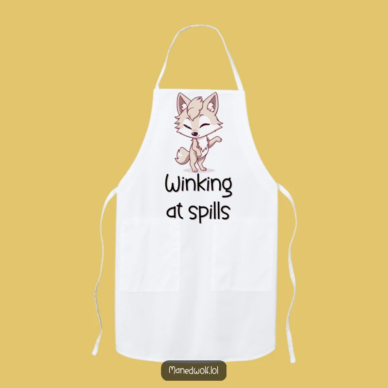 Playful Maned Wolf Wink Apron: Cook with Funny Flair