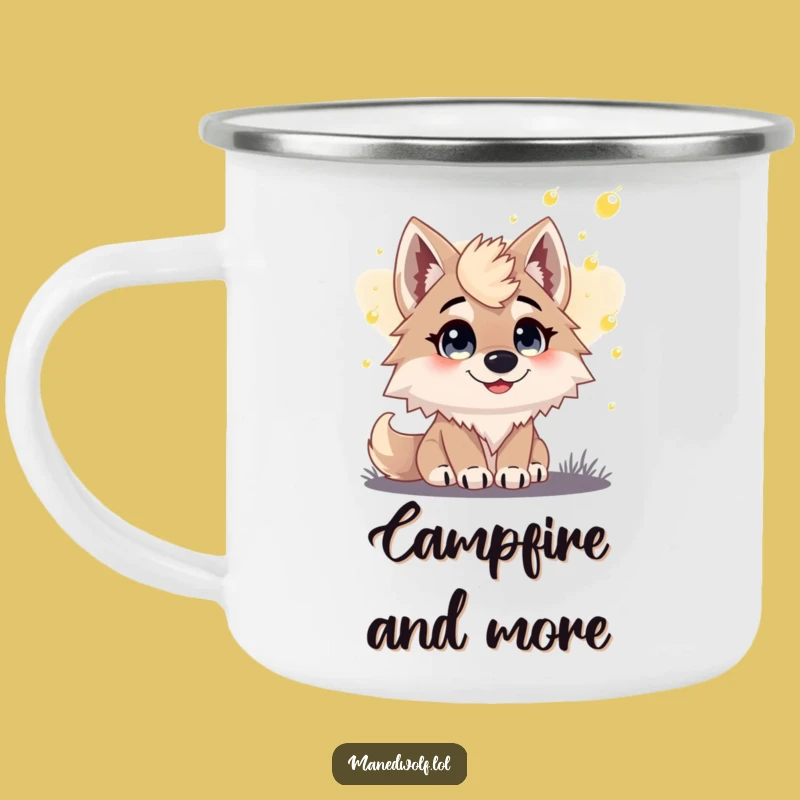 Enchanting Maned Wolf Firefly Dusk Camping Mug - Funny Outdoor Companion