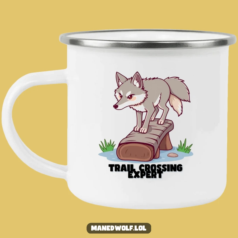 Funny Determined Maned Wolf Camping Mug - Adventure Focus Gift