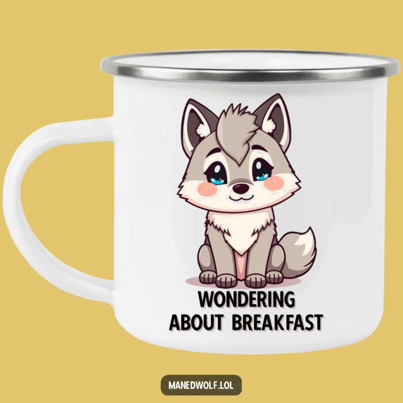 Funny Kawaii Maned Wolf Camping Mug: Inquisitive Adventure