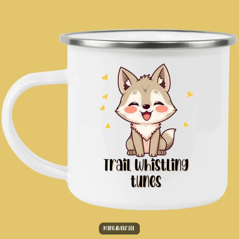 Funny Kawaii Maned Wolf Chirping Camping Mug: Joyful Adventures, Rugged Funny Gift!