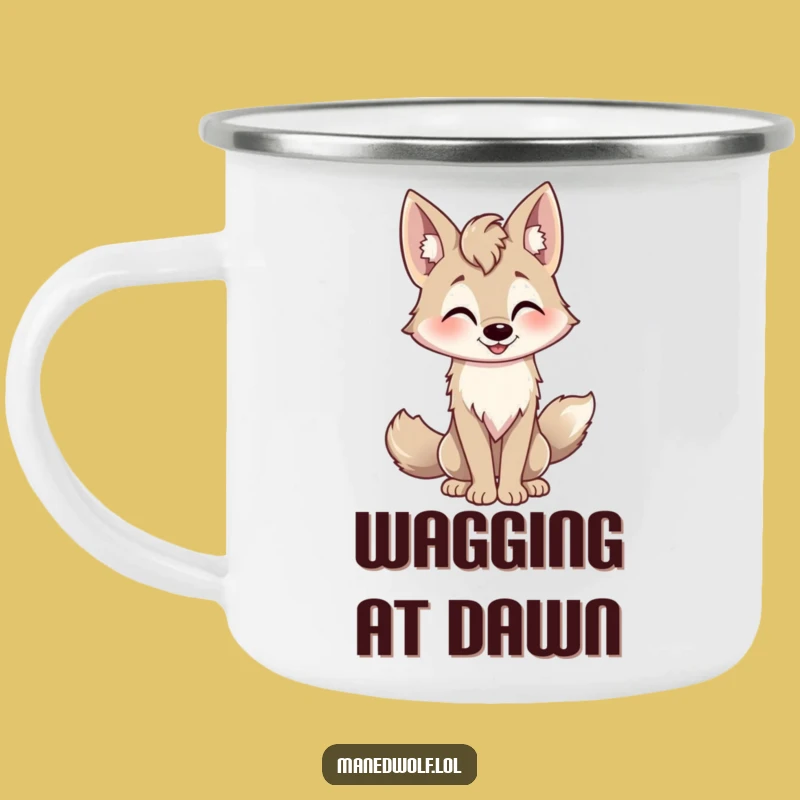 Funny Playful Maned Wolf Camping Mug - Friendly Adventure Gift