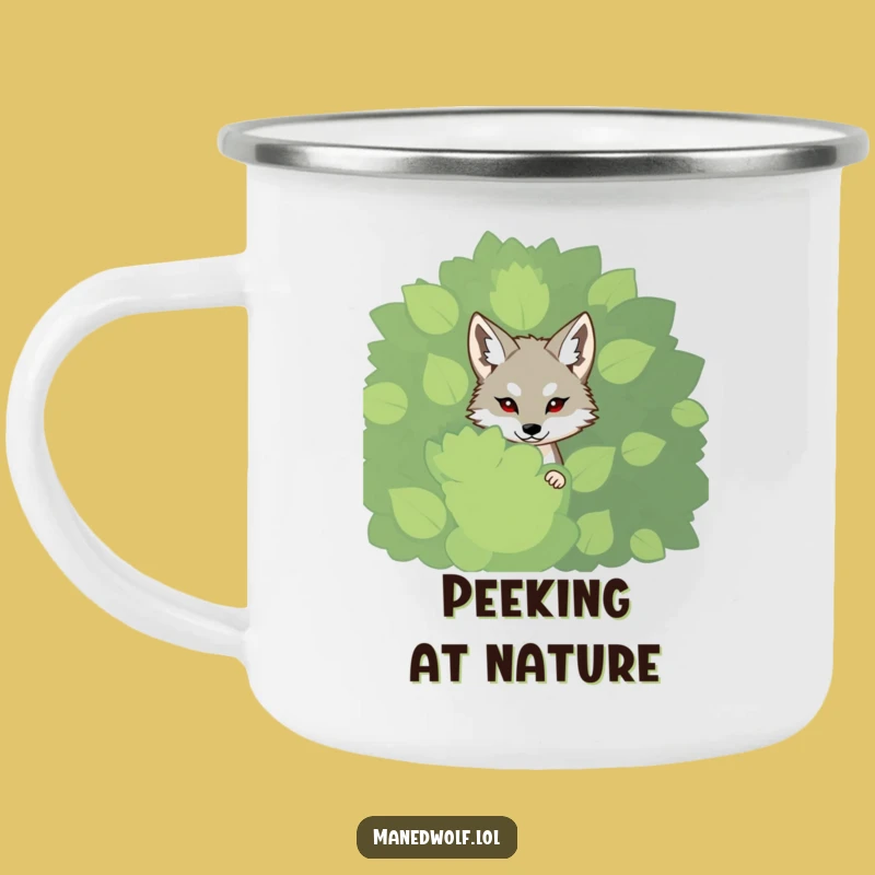 Funny Shy Maned Wolf Camping Mug - Quiet Adventure Gift