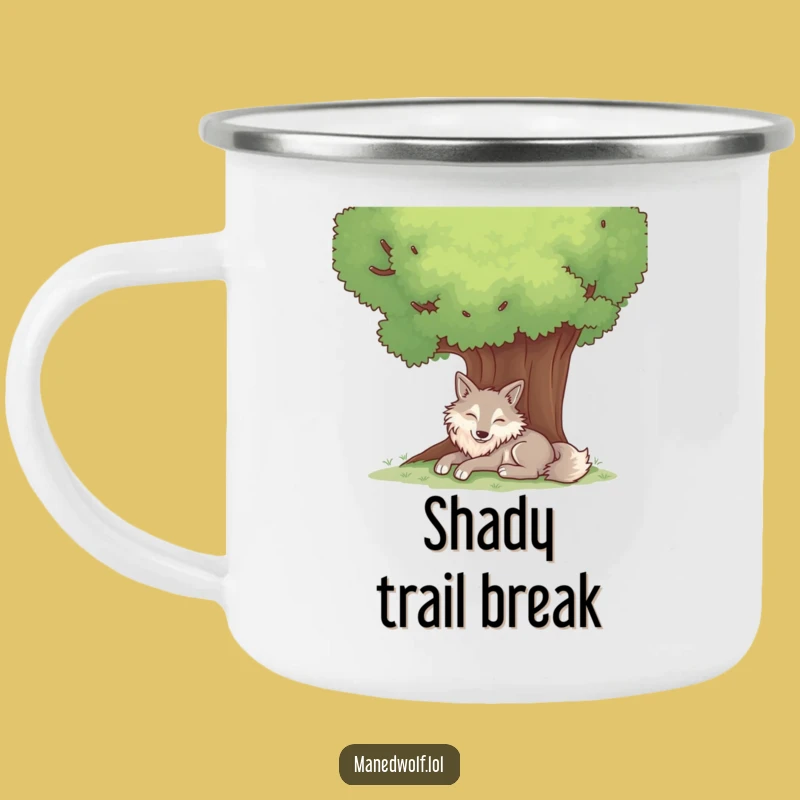 Relaxing Maned Wolf Tree Camping Mug - Funny Outdoor Peace