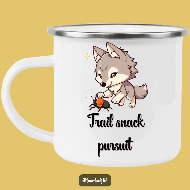 Funny Maned Wolf Camping Mug: Chase Adventure with Every Sip!