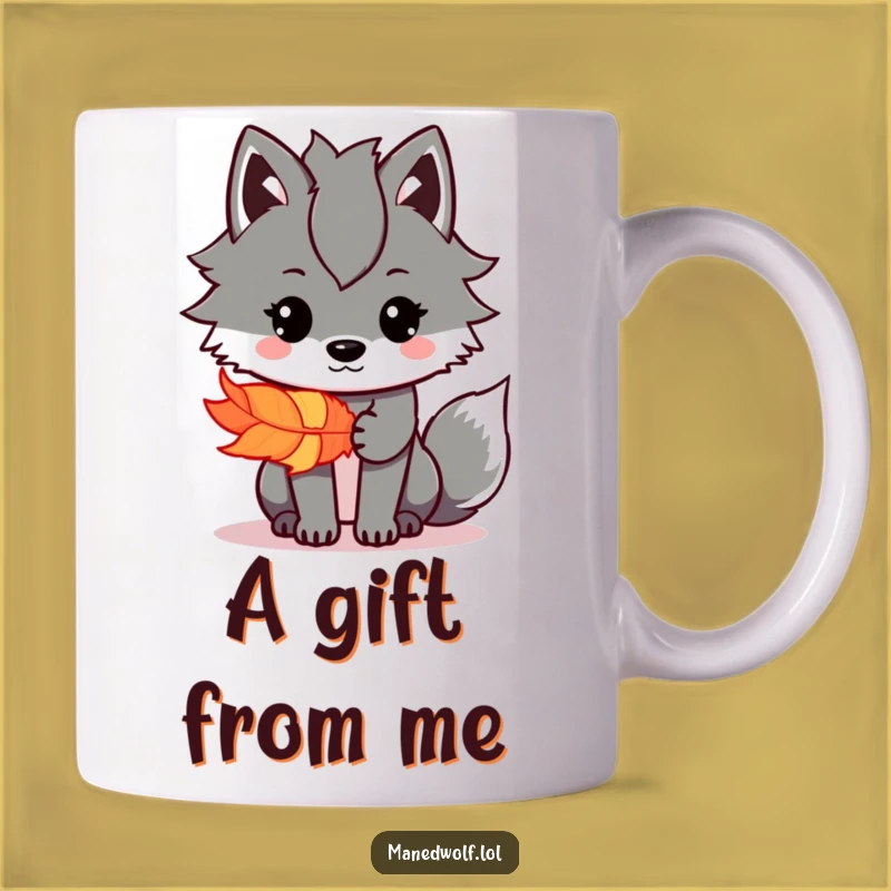 Funny Kawaii Maned Wolf Feather Mug: Thoughtful Gift, Perfect Funny Gift for Kind Souls!
