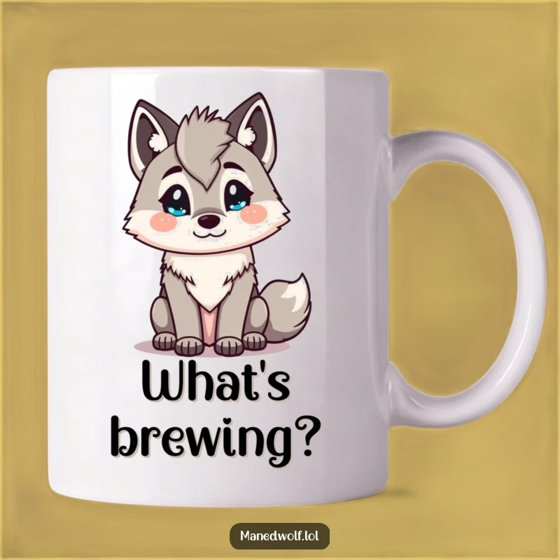 Funny Kawaii Maned Wolf Mug: Inquisitive Head Tilt Gift