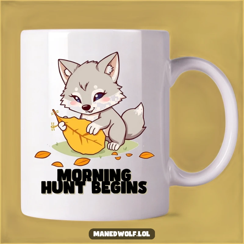 Funny Kawaii Maned Wolf Mug: Playful Pounce and Humorous Gift Delight
