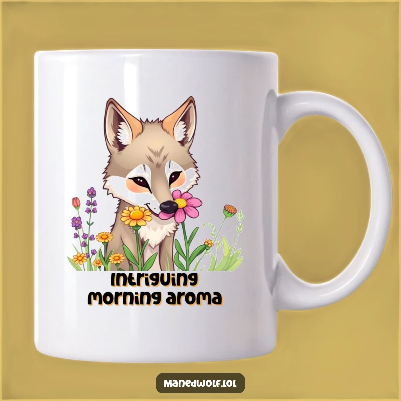Funny Maned Wolf Flower Mug - Curious & Hilarious Gift