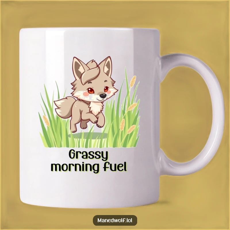 Funny Maned Wolf Trotting Mug: Happy Journey Gift for Nature Lovers