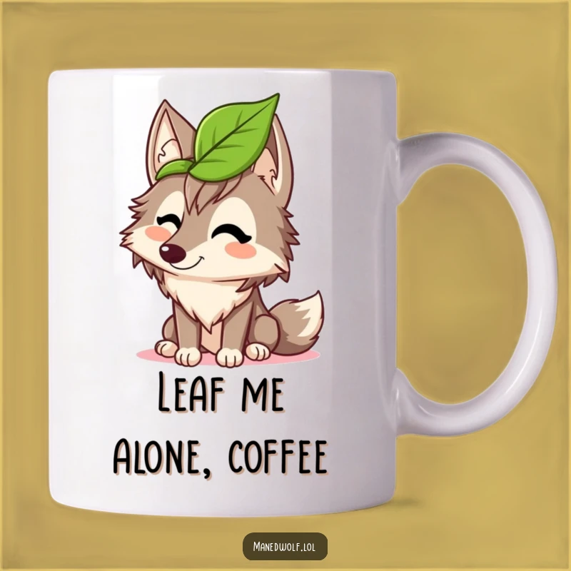 Giggle-Worthy Funny Maned Wolf Leaf Hat Mug: A Hilarious Gift!