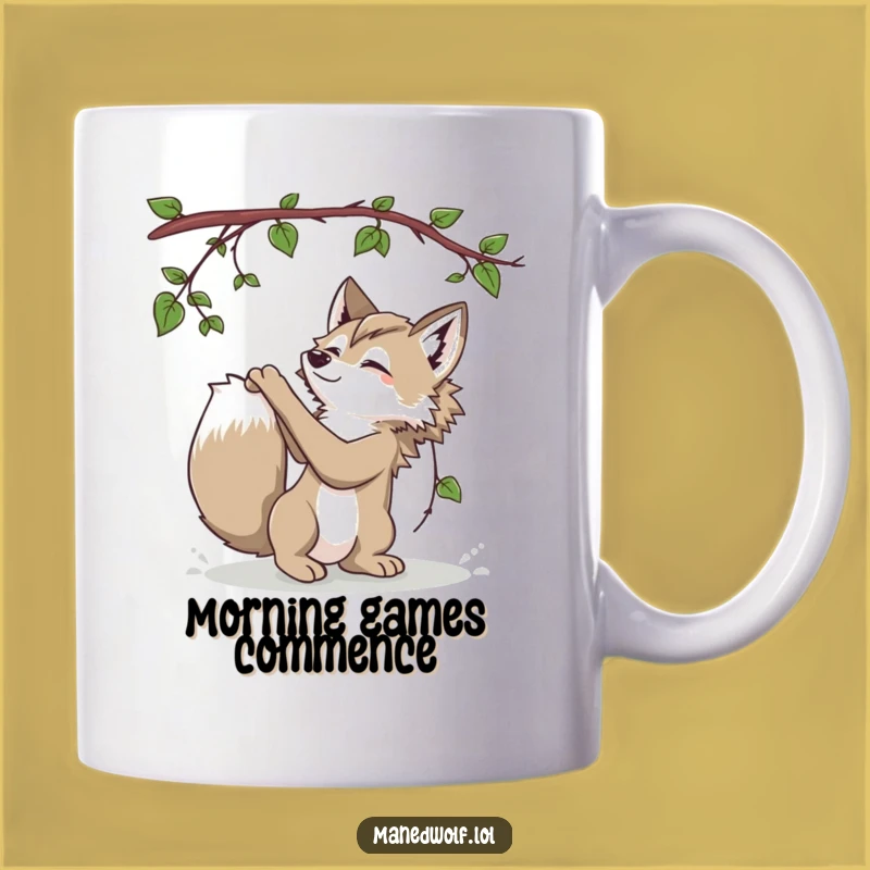 Playful Maned Wolf Vine Batting Mug - Fun Jungle Humor Gift