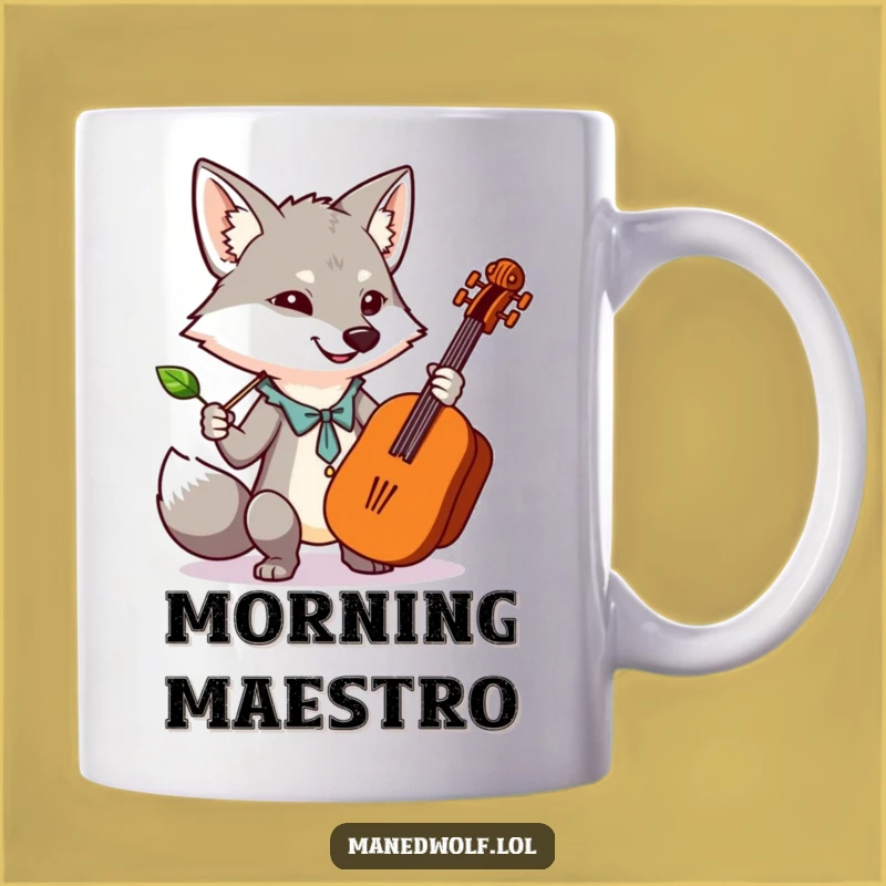 Funny Kawaii Maned Wolf Orchestra Mug: Conductor Animal Humor Gift