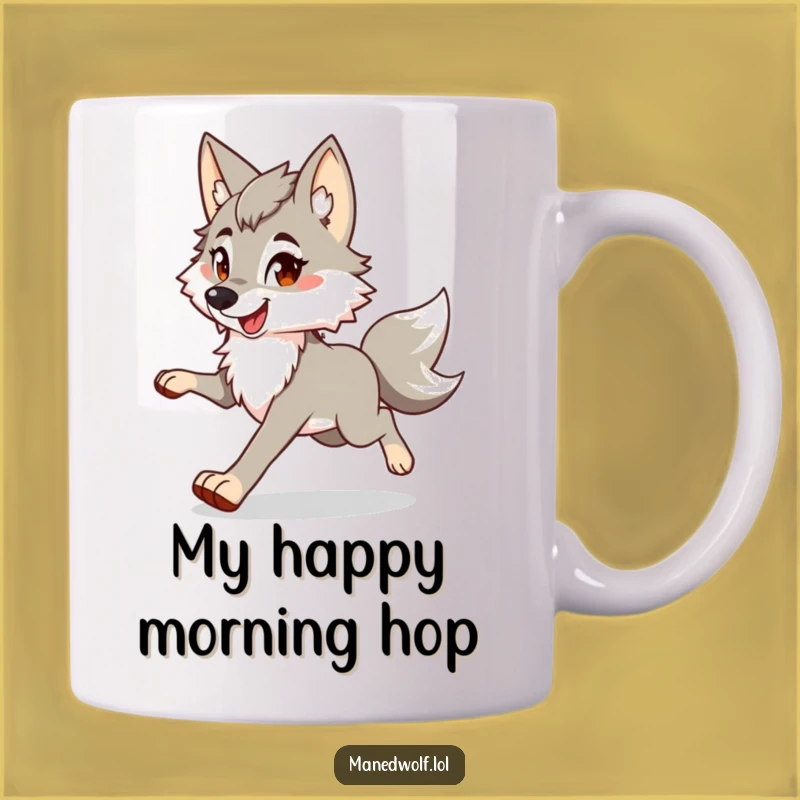 Funny Maned Wolf Trotting Mug: A Hilarious Gift for Animal Lovers