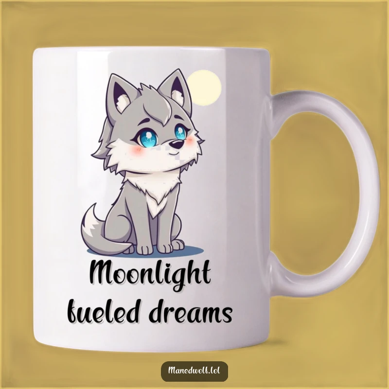 Mystical Maned Wolf Moon Mug: A Funny, Enchanting Gift for Dreamers!