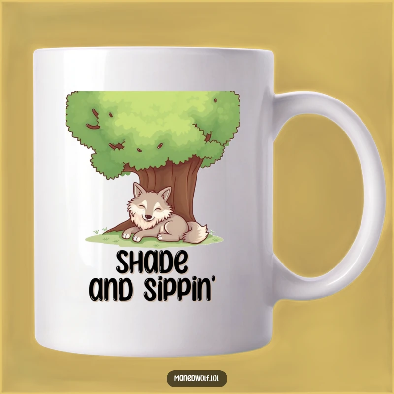 Peaceful Maned Wolf Tree Mug - Funny Relaxing Woodland Creature Gift