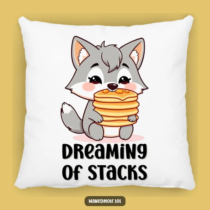 Funny Kawaii Maned Wolf Pancake Pillow: Cozy Breakfast Cushion, Adorable Gift