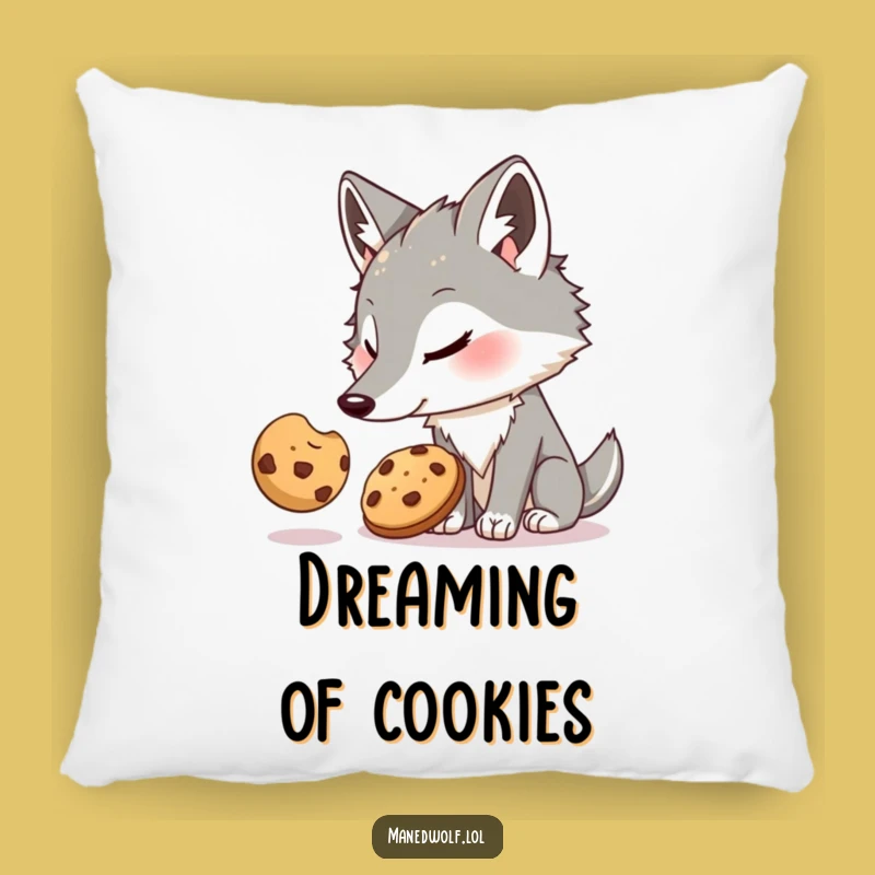 Funny Maned Wolf Cookie Pillow - Comfy Humorous Accent Gift