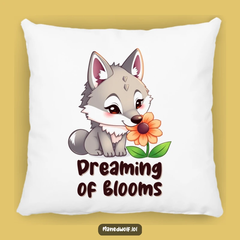 Funny Maned Wolf Flower Sniff Pillow: Cozy Curiosity for Your Couch