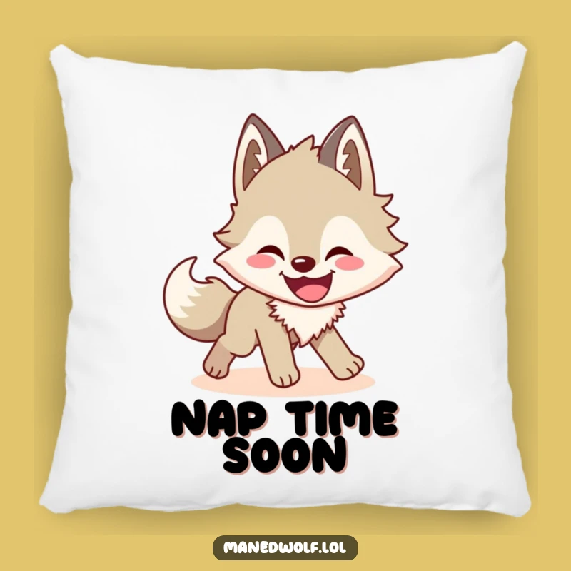 Funny Maned Wolf Shadow Chase Pillow: Cuddle Up with Comedy!