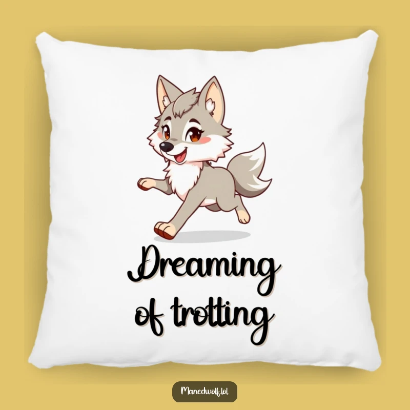 Funny Maned Wolf Trot Pillow: Cozy Comfort with a Hilarious Bounce