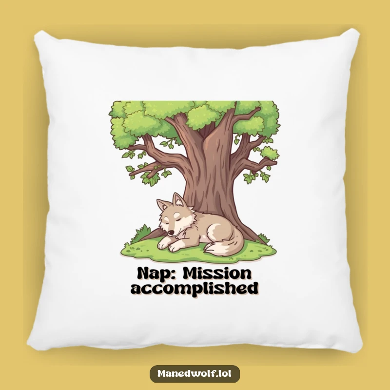 Funny Peaceful Maned Wolf Pillow - Cozy Comfort & Calm