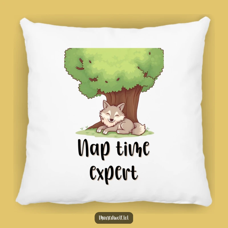 Comforting Maned Wolf Tree Pillow - Funny Relaxing Accent