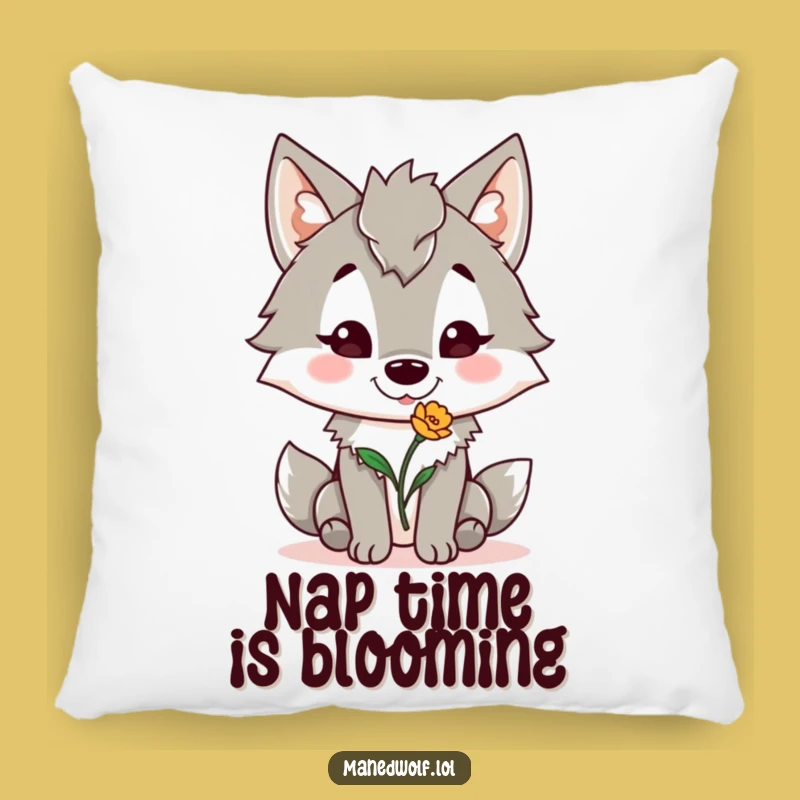 Funny Maned Wolf Flower Hug Pillow - Soft Humorous Accent