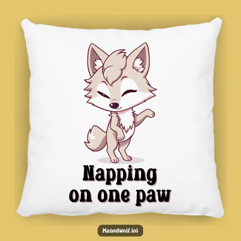 Playful Maned Wolf Wink Pillow: Cozy Comfort with Funny Charm