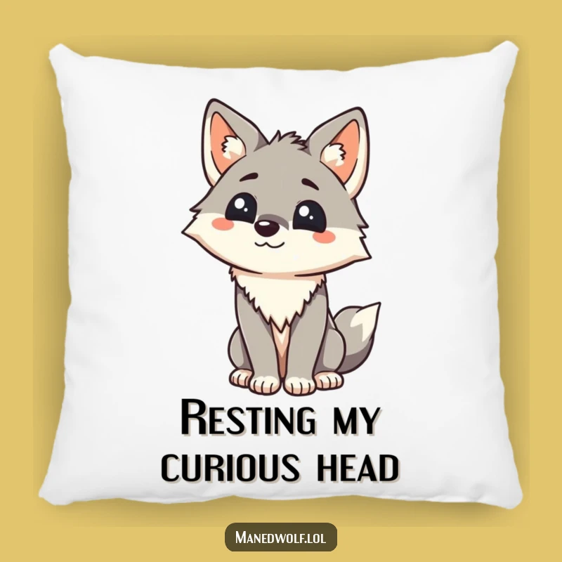 Funny Maned Wolf Pillow: Snuggle Up with a Friendly Kawaii Wolf