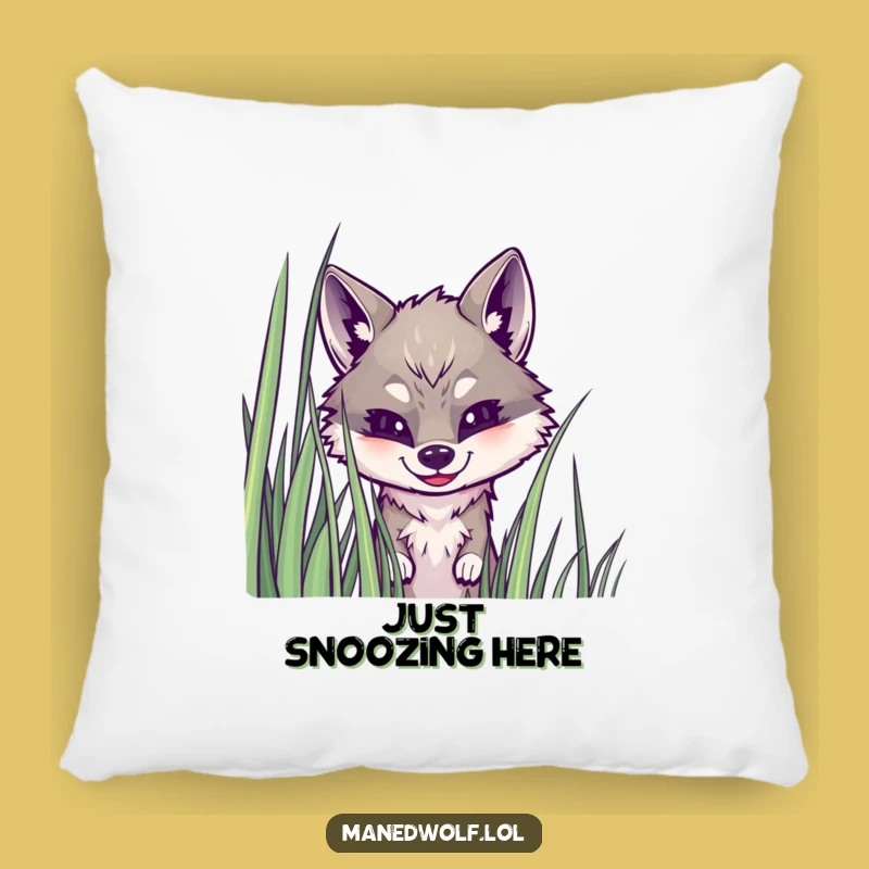 Soft & Funny Maned Wolf Grass Peek Pillow: Cuddle Up with Cute Surprise!