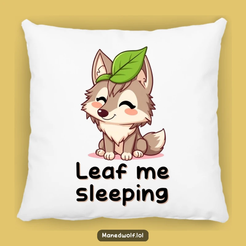 Soft & Funny Maned Wolf Leaf Hat Pillow: Cuddle Up with Comedy!