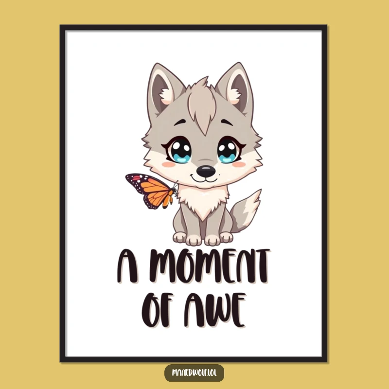 Funny Maned Wolf Surprise Digital Art - Instant Humor for Your Walls!