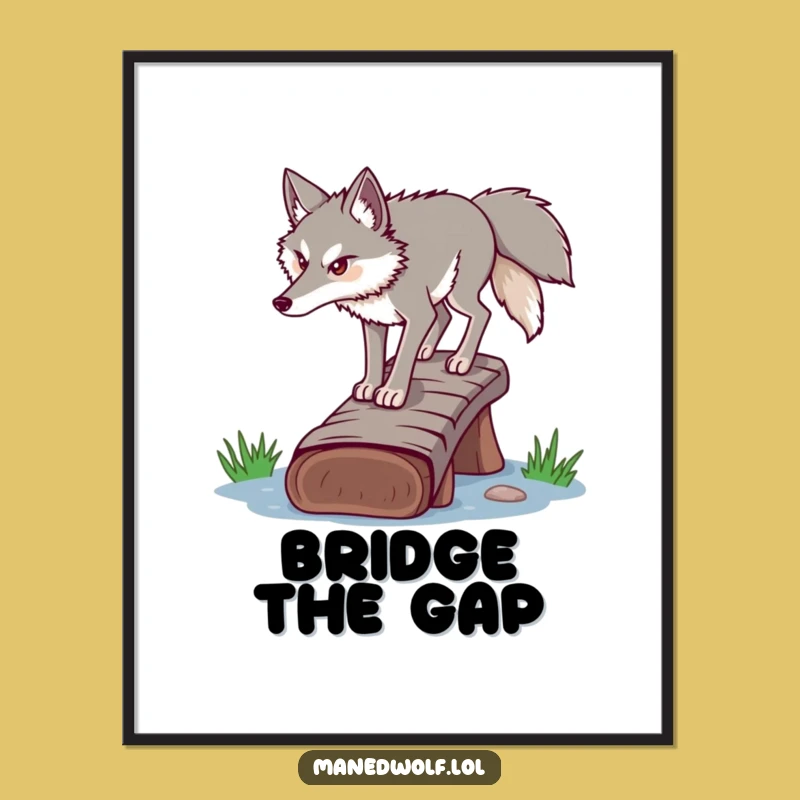 Funny Determined Maned Wolf Digital Art - Instant Motivational Decor Gift