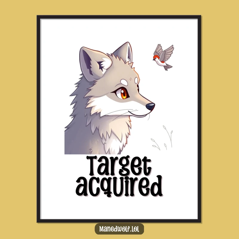 Funny Maned Wolf Digital Art - Bright Eyes Watchful Art Print