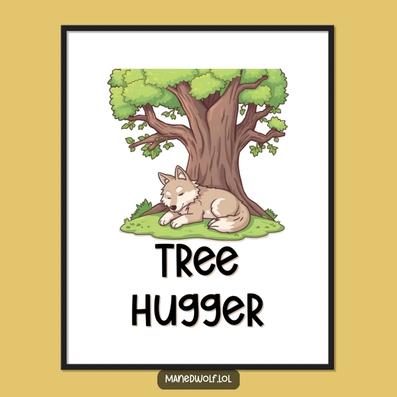 Funny Peaceful Maned Wolf Digital Art - Instant Calm for Your Walls