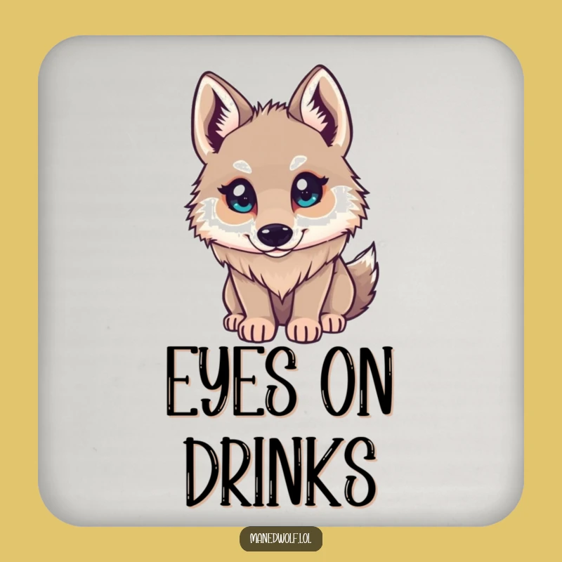 Funny Maned Wolf Curious Coaster: Protect Surfaces with Wonder