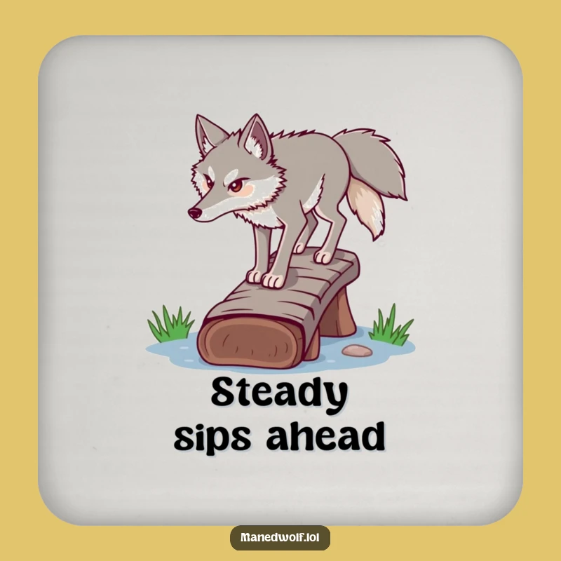 Funny Determined Maned Wolf Coaster - Stable Surface Gift